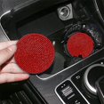 thumbnail image 6 of LQQBOX 2 Pcs Red Car Cup Holder Coaster, 2.76 inch Anti-Slip Shockproof Universal Fashion Car Coasters Insert Bling Crystal Rhinestone Automotive Interior Accessories for Women, 6 of 7
