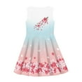 thumbnail image 3 of Renewold Sakura Girls Sleeveless Princess Dress Fashion Knee Length Swing Twirl Dress Breathable Elegant Party Dresses Size 15-16Y Toddler T-Shirt Dress, 3 of 5