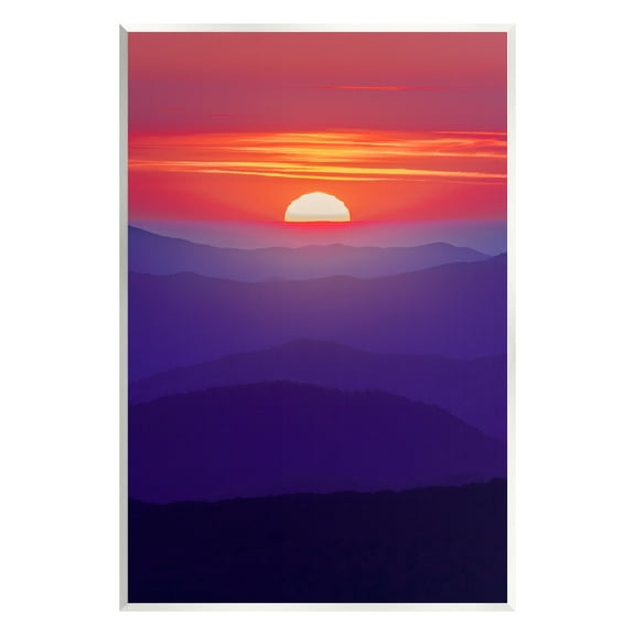 Stupell Red Sunrise Mountain Horizon Landscape Photography Wall Plaque Unframed Art Print Wall Art