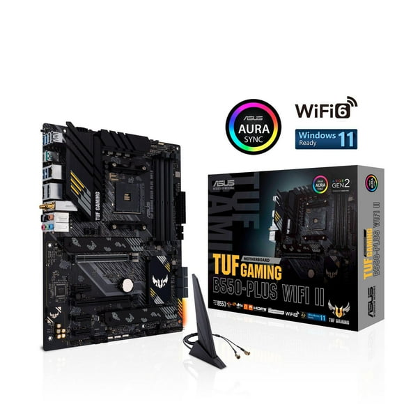 ASUS TUF Gaming B550-PLUS WiFi II AMD AM4 (3rd Gen Ryzen™) ATX Gaming Motherboard (PCIe 4.0, WiFi 6, 2.5Gb LAN, BIOS Flashback, USB 3.2 Gen 2, Addressable Gen 2 RGB Header and Aura Sync)