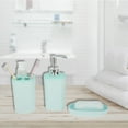 thumbnail image 4 of Unique Bargains 1 Set Durable Square Bathroom Accessories Kit for Bathroom Blue Plastic, 4 of 4