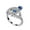 F,Blue Evil Eye Ring, variant on 925 Sterling Silver Evil Eye Ring for Women Adjustable Blue Eye Stackable Band Ring Turkish Protection Jewelry