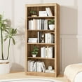 thumbnail image 2 of Yeshouse Estantería de 180 cm de altura, librería de 5 niveles, estantes abiertos de madera con diseño antivuelco, estantería blanca para dormitorio, sala de estar y oficina, 2 of 7