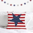 thumbnail image 5 of Set of 4 Patriotic Throw Pillow Covers 18x18 Velvet 4th of July Pillow Covers Memorial Day American Flag Red White Blue Cushion Covers Fourth of July Pillow Cases Home Outdoor Decorations (18), 5 of 6