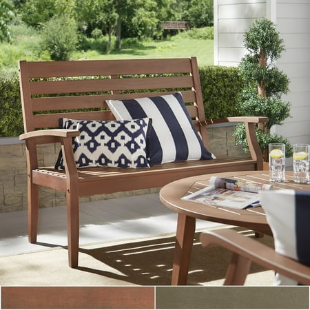 Inspire Q Yasawa Wood Outdoor Garden Ladder Back Bench By Oasis