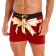 thumbnail image 3 of Zaldita Mens Christmas Santa Boxer Briefs Holiday Velvet Bowknot Underwear Trunks Shorts Underpants Red M, 3 of 7