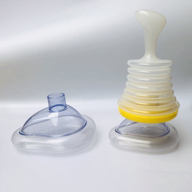 Máscara de entrenamiento de primeros auxilios para asfixia, dispositivo de entrenamiento cardiopulmonar para respiración en adultos y niños, asfixia en caso de emergencia