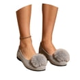 thumbnail image 5 of Jamicy Women's Casual Shoes Casual Summer Flock Mary Jane Ballet Flat Dressy Work Office Flat Shoes with Soft Sole, 5 of 9