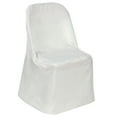 thumbnail image 6 of BalsaCircle 10 Ivory Solid Polyester Folding Chair Covers Slipcovers Linens, 6 of 7