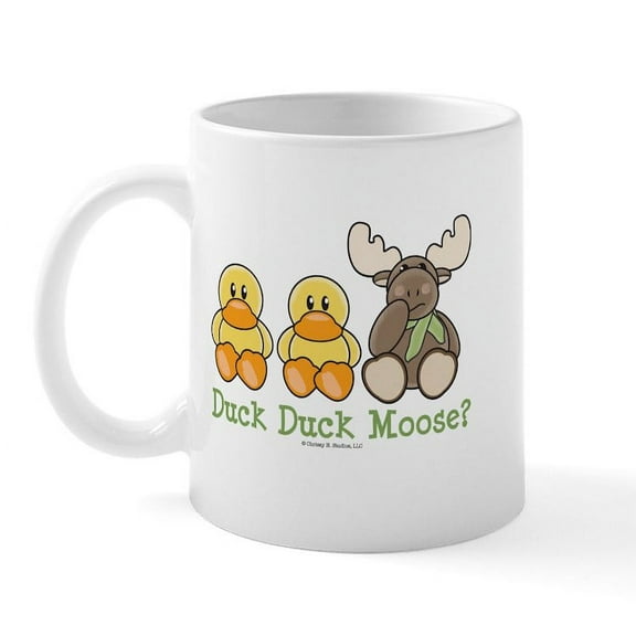 CafePress - Funny Duck Duck Moose Mug - 11 oz Ceramic Mug - Novelty Coffee Tea Cup