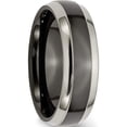 thumbnail image 4 of Titanium Grey & Black Ti Polished 7mm Band (Size 8.5) Made In United States tb229-8.5, 4 of 5