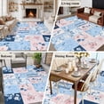 thumbnail image 5 of 8'x10' Area Rugs, Blue Pink Floral Indoor Outdoor Area Rug for Living Room Bedroom, Farmhouse Vintage Botanical Washable Bathroom Rugs Kitchen Floor Carpet Mats Home Decor Aesthetic, 5 of 8