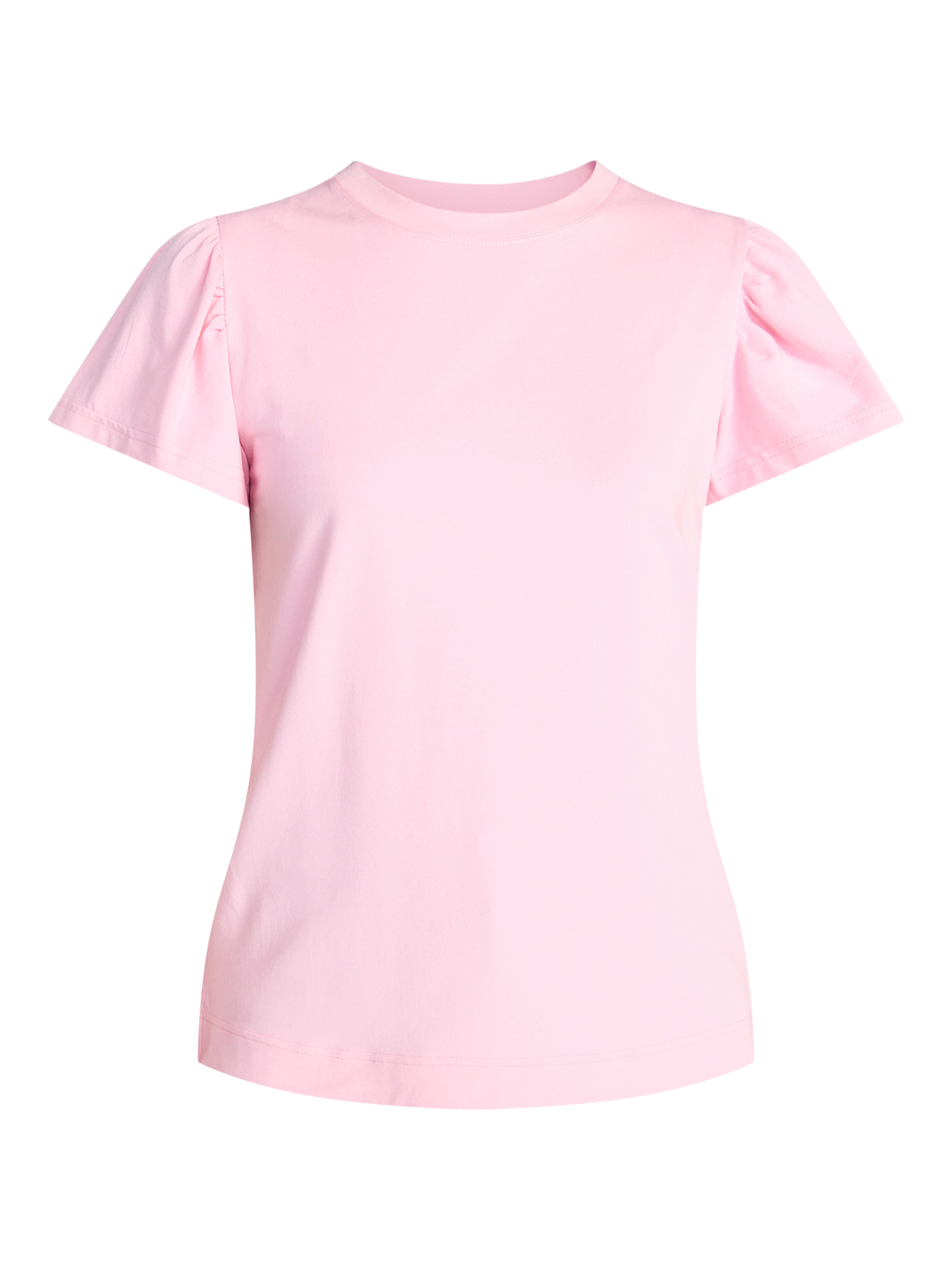 Time and Tru Women's Crewneck Top with Short Flutter Sleeves, Sizes XS-XXXL