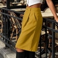 thumbnail image 4 of Neewe Bermuda Shorts for Women Summer Dressy Casual Elastic High Waisted Button Wide Leg Knee Length Shorts with Pockets, 4 of 7