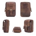 thumbnail image 2 of Riñonera Apuakthei de piel para hombre, bolso para teléfono móvil con cartera, riñonera con trabilla para cinturón, riñonera pequeña vintage, funda vertical para teléfono móvil, cartera, 2 of 7
