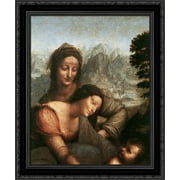 The Virgin and Child with St Anne [detail: 1] 20x22 Black Ornate Wood Framed Canvas Art by Da Vinci, Leonardo