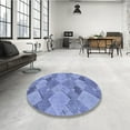 thumbnail image 4 of Ahgly Company Tapis d'Intérieur Lavables en Machine, Rectangle Denim Bleu Transitionnel, 7' x 9', 4 of 7