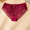 thumbnail image 2 of Bxsruta Women's Plus Size High Waist Seamless Thong Underwear with Breathable Lace for Daily Comfort, 2 of 8