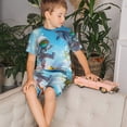 thumbnail image 4 of Fotbe Astronaut Tropical Dolphin Pijama Estampada de 2 Piezas para Niños – Ropa de Dormir de Manga Corta Cómoda para Niños y Niñas, Camiseta y Shorts de Algodón-XX-Large, 4 of 6