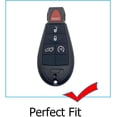 thumbnail image 2 of Key Fob Cover Compatible with Dodge Challenger Charger Grand Cherokee Durango Chrysler 300 2008-2014 4 Button Keychain Case Holder Protector,Black, 2 of 7