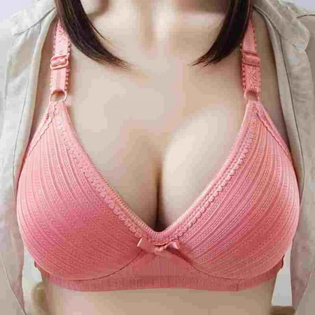 

Velocity Fashion Aunt Lace Bamboo Charcoal Cotton Comfortable Inner Cup Gathered Side-closing Deep V-shaped Thin Cup Bra