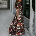 thumbnail image 4 of Vestidos Para Mujer Maxi Vestido de Moda Con Cuello en V Manga Corta Estampado Swing Casual Dress Odeerbi  ODB160209, 4 of 9