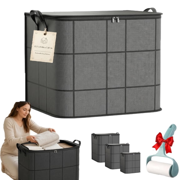 Beverly Goods Foldable Storage Bags with Reinforced Handles, 2027 XXL Extra Large Moving Storage Bin & Zippered Fabric Clothes Organizer for Bedding, Quilts, Comforters & Closets