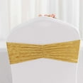 thumbnail image 2 of Efavormart 5 Pack Champagne Premium Crushed Velvet Ruffle Chair Sashes, Decorative Wedding Chair Bands, 2 of 5