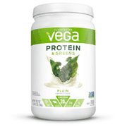 (2 pack) Vega Plant Protein & Greens Powder, Natural, 20g Protein, 1.3 Lb