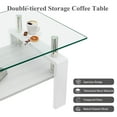 thumbnail image 4 of CQSXDA Modern Tempered Glass Living Room Table Rectangle Coffee Table Easy Assembly - Stylish Glass Top Coffee Table for Living Room, 4 of 12