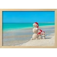 thumbnail image 2 of Snowmans Family at Sea Beach in Santa Hat. New Years and Christmas, Framed Art Print Wall Art by EMprize Sold by Art.Com, 2 of 6