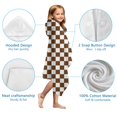 thumbnail image 7 of Brown and White Checkerboard Pattern Hooded Bath Towel，50"x30" for Ages 3 To 12 Kids, Quick Dry Lightweight Soft Microfiber Hood Beach Towel Cover Up for Kids, 7 of 7