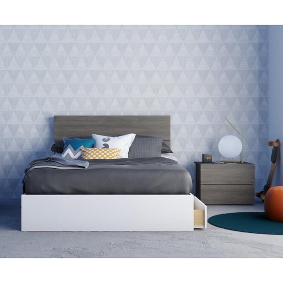 Nexera 3-Piece Bedroom Set With Bed Frame, Headboard & Nightstand, Full