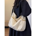 thumbnail image 4 of CGCBAG Bolso bandolera informal de gran capacidad para mujer, bolso de lona de moda 2023 para mujer, bolso de hombro sencillo y sólido, bolsos de mano, 4 of 5