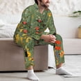 thumbnail image 6 of KLL Botanical Garden With Cats Sleepwear Mens Flannel Pajamas,Long Cotton Pj Set, 6 of 7