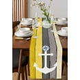 thumbnail image 2 of Nautical Anchor Table Runner Yellow Gray Gradient Wooden Grain Tablerunners 13 x 70 Inch, Table Decorations Tabletop Scarf for Summer Gathering Holiday Farmhouse Kitchen Dining Decor, 2 of 6