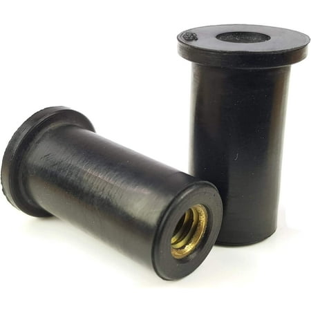 

Rubber Well Nuts Brass Insert Expansion Nut SAE Inch Sizes #6-32 x 0.981 (0.375-0.607 Grip) 0.25 inch Hole Qty 25