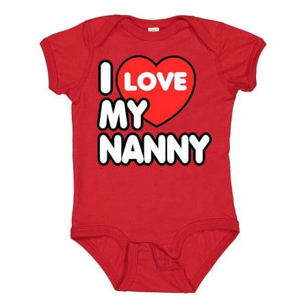 

Inktastic I Love My Nanny Gift Baby Boy or Baby Girl Bodysuit