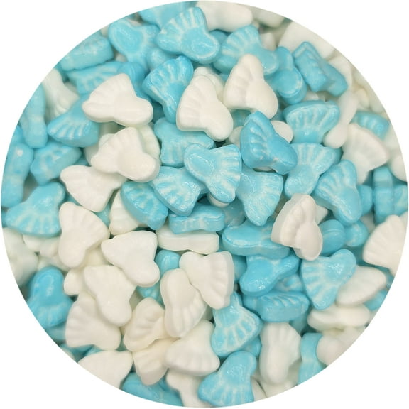 NCS Blue and White Baby Feet Edible Sprinkle, 8 ounces - Great for cupcakes, cookies, cakes, cake pops, and party tables.