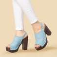 thumbnail image 2 of Sandalias Allegra K Punta Abierta Talón Abierto Plataforma Tacón Grueso Para Mujer Azul Cielo 38, 2 of 6