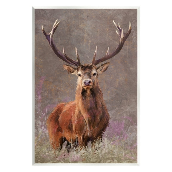 Stupell Elk Portrait Forest Grove Animals & Insects Painting Wall Plaque Unframed Art Print Wall Art