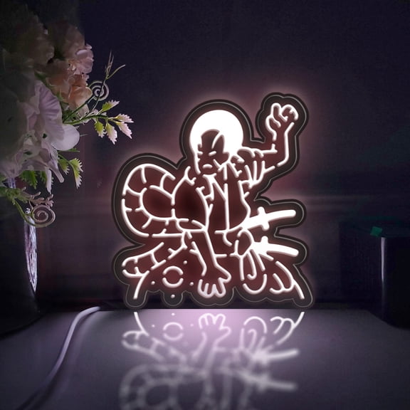 Kabuki Led Light Box, Dimmable Neon-Like Light Signs USB Power for Wall Decor Bedroom Decoration, Static Light (WxH) 6"x7"