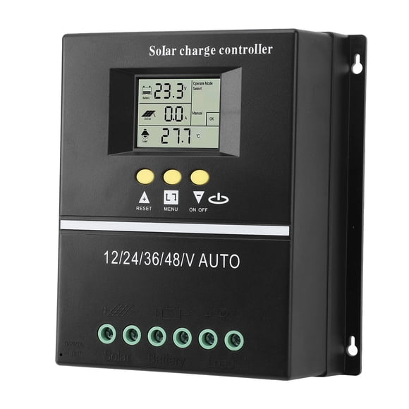 Controlador de Carga Solar MPPT, Regulador Inteligente de Panel Solar de 12 V, 24 V, 36 V y 48 V CON Pantalla Lcd Ajustable Y Puerto USB Dual, Controlador de Panel Solar Para