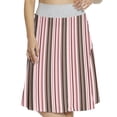 thumbnail image 1 of Women's Brown Stars in Circles Pink Hearts A-line Printed Skirt Casual Wear, XL, Dark Brown Pale Pink, by Ambesonne, 1 of 1