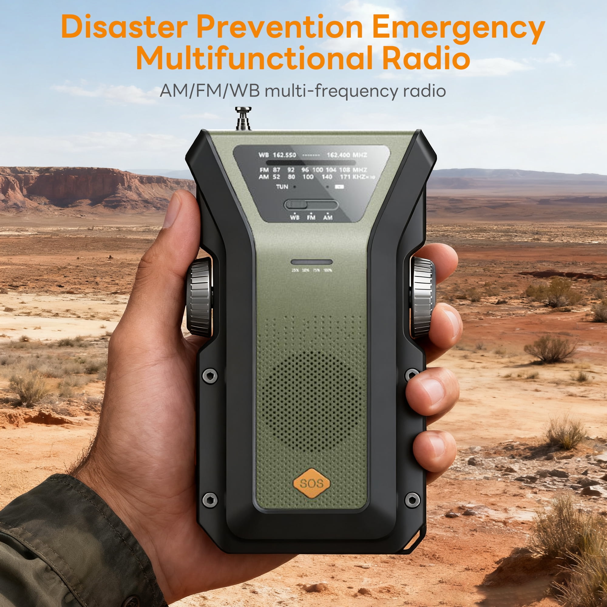 Pecham AM/FM/NOAA Weather Radio, 40000mAh Hand Crank Solar Emergency Radio with SOS Alarm/Flashlight/Type-C Charging, Portable Solar Powerd Radio for Emergency, Camping, Hiking, Travelling