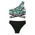 thumbnail image 3 of YONGHS Kids Girls 2PCS Bikini Sets Swimsuit One Shoulder Floral Crop Top with Bottoms Swimwear Green Lily 14, 3 of 7
