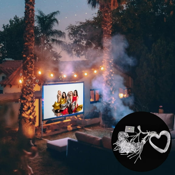 HORIALENCE 1Pack Curtain Lights For Bedroom White Pvc Heart Shaped Led String Fairy Light