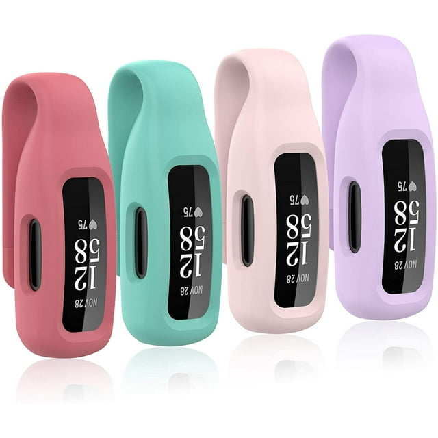 Étui à Clip Lot de 4 Compatible avec Fitbit Inspire 2, Accessoire de Remplacement de Fermoir à Clip en Silicone Souple pour Fitbit Inspire 2