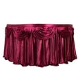 thumbnail image 2 of BalsaCircle 14 feet x 29" Burgundy Satin Drape Banquet Table Skirt Wedding Party Trade Show Booth Linens, 2 of 8