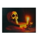 Northlight A Mené le Crâne Éclairé par l'Art de Mur de Toile d'Halloween Clignotante de Chandelle 12 "x 15,75" – image 1 sur 4